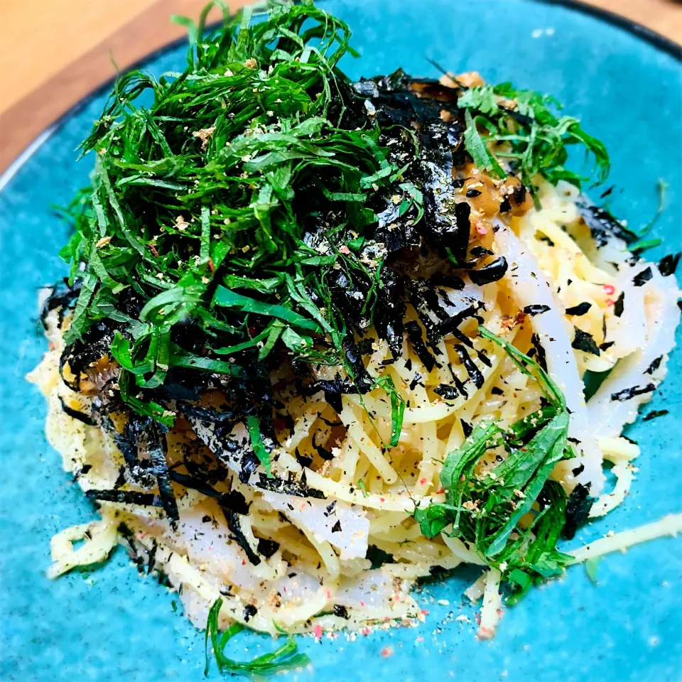 たらことイカと納豆のスパゲティ|長谷川裕子さん