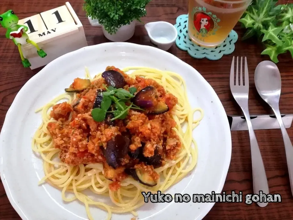 昼食～茄子のミートソースパスタ～|cookinyukoさん