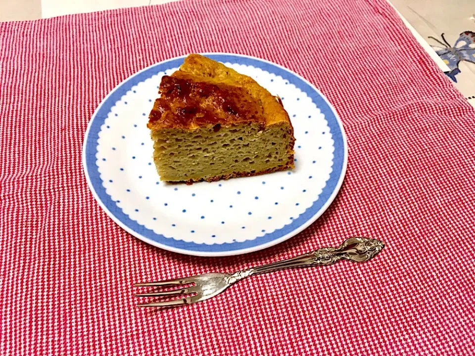 Snapdishの料理写真:ホットケーキミックスで♡ノンオイルで豆腐とお茶のケーキ|みよさん