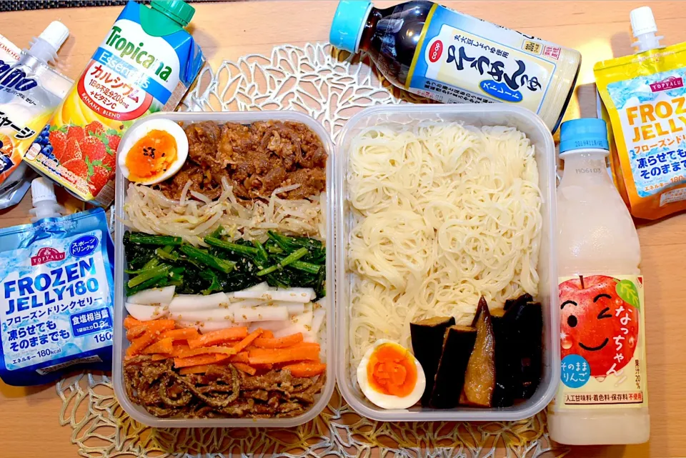 Snapdishの料理写真:#お弁当  #息子弁当  #高校生弁当  #高校球児弁当  #部活弁当  #作り置き弁当  #タッパー弁当  #のっけ弁  #ビビンバ弁当  #娘弁当  #中学生女子弁当  #そうめん弁当|dra-kichiさん