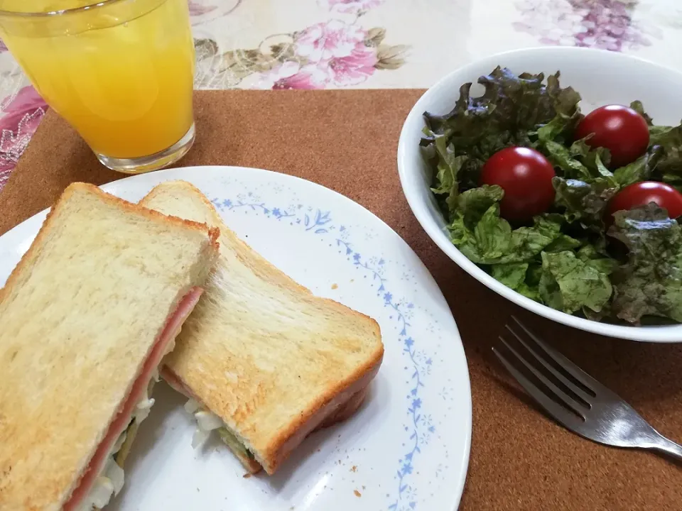 Snapdishの料理写真:令和元年五月十二日
旦那作玉ねぎとハムのトーストサンドで遅めのランチ🥪|たえさん