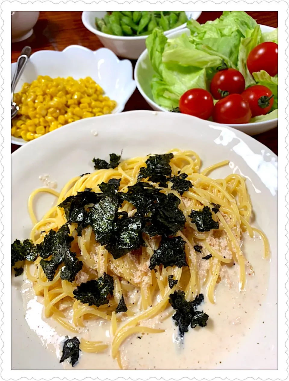 Snapdishの料理写真:娘っち作 🍝たらこクリームパスタ|えみちさん