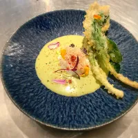 Snapdishの料理写真:行者にんにくえだまめスープ                    Ramps Edamame Soup|Itamae-Angelさん