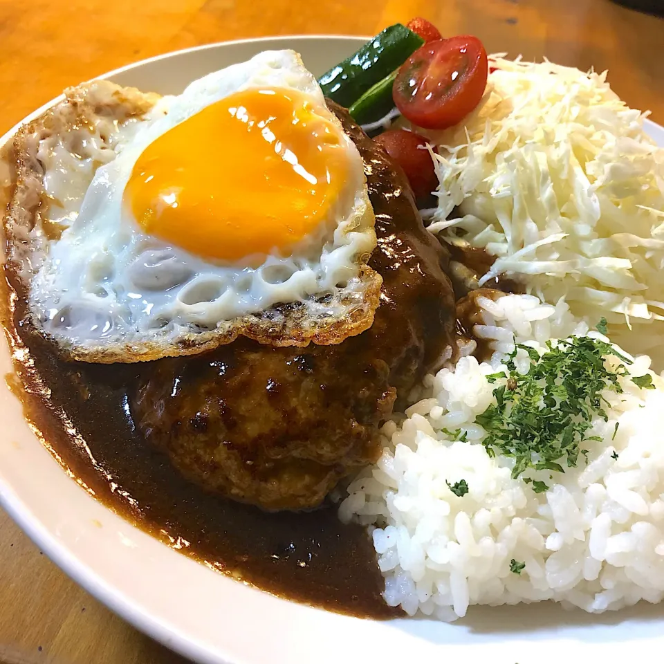 Snapdishの料理写真:ワンプレートハンバーグランチ|沖縄「ピロピロ」ライフさん