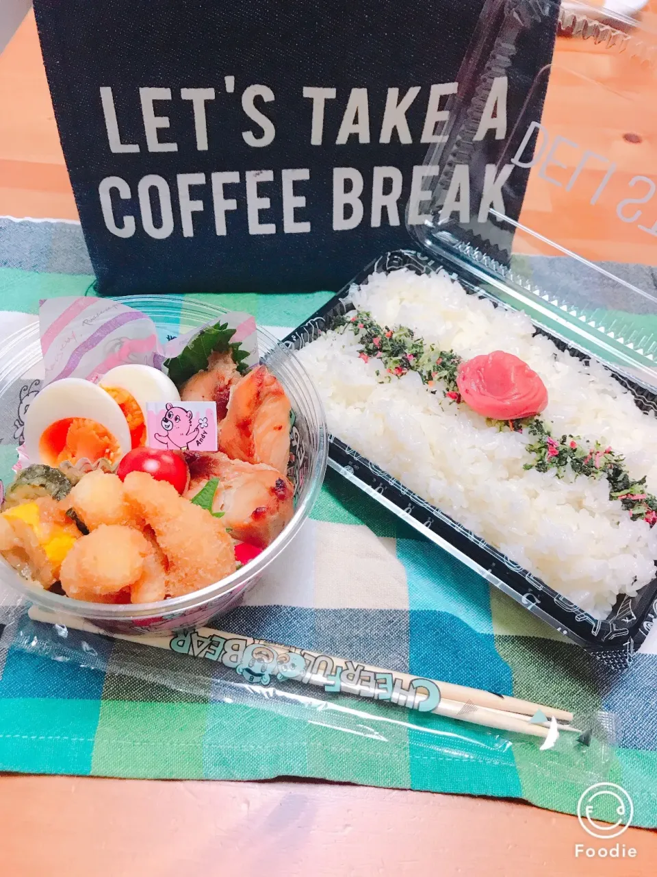 旦那さん弁当🍱

おはよう٩(*˘ ³˘)۶ᏟᎻᏌ❤

火曜日⭐️
どんよりな朝、雨かなぁ☂️？

がんばろ！|Harumiさん