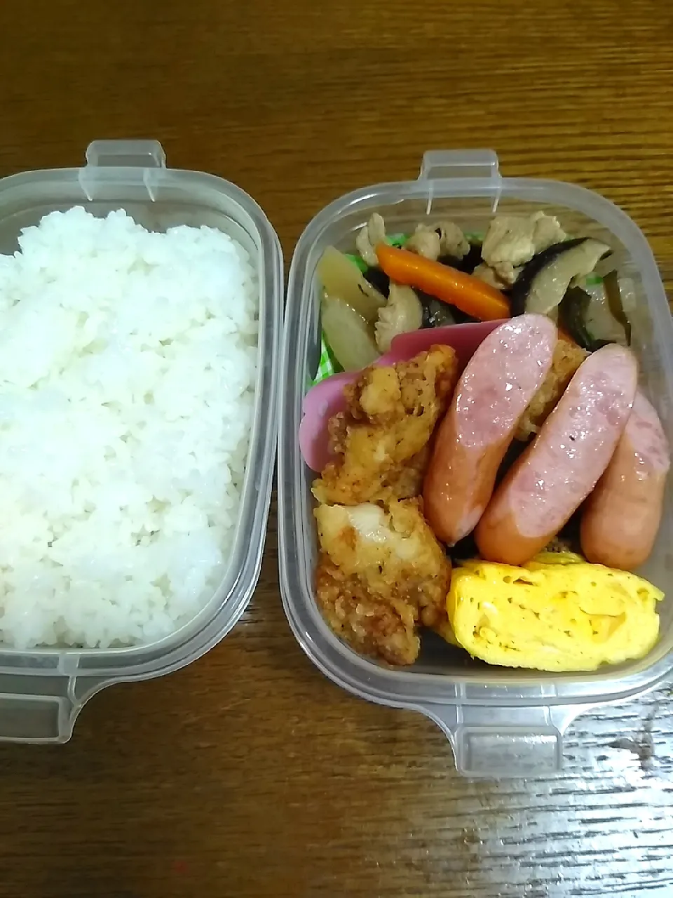 パパお弁当😀
ヌンクーグヮー（沖縄の煮込み料理）
手作り唐揚げ
ウインナー
厚焼きたまご|すず(*^^*)さん