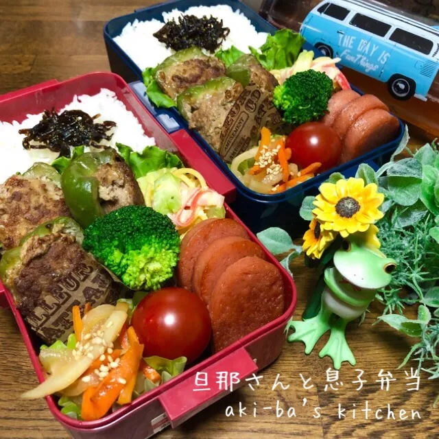 Snapdishの料理写真:旦那さんと息子弁当5/13|アキーバさん