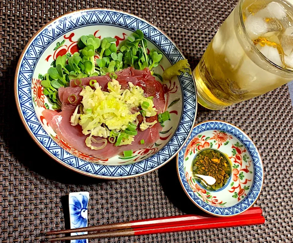 鰹を香味ゴマだれで。|春夏秋冬さん