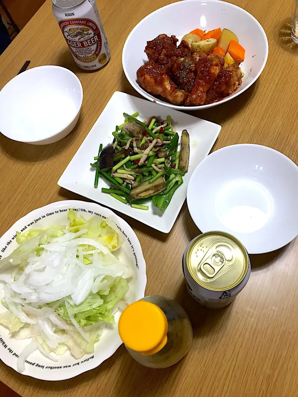 Snapdishの料理写真:酒飲み共働き新婚夫婦の夕飯|共働き営業ウーマンの酒飲みご飯さん