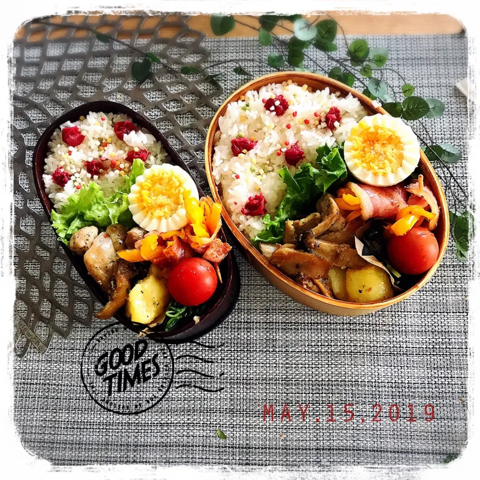 Snapdishの料理写真:5/15 ☺︎☺︎ 鶏モモとポテトのバジルソテー弁当☆|jon2さん