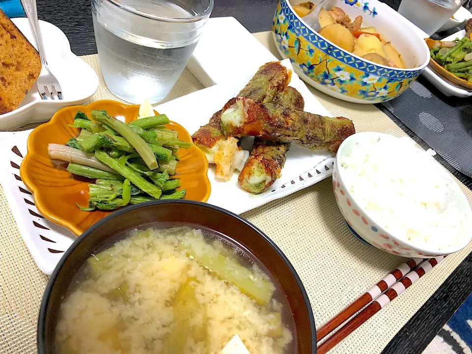 Snapdishの料理写真:ちくわの磯辺揚げ定食|yuyuさん