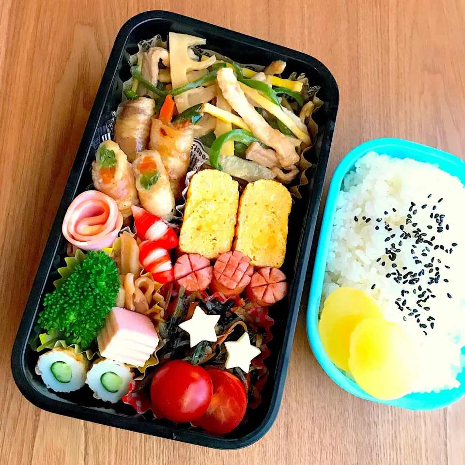 Snapdishの料理写真:青椒肉絲で旦那弁当♡|ちぃさん