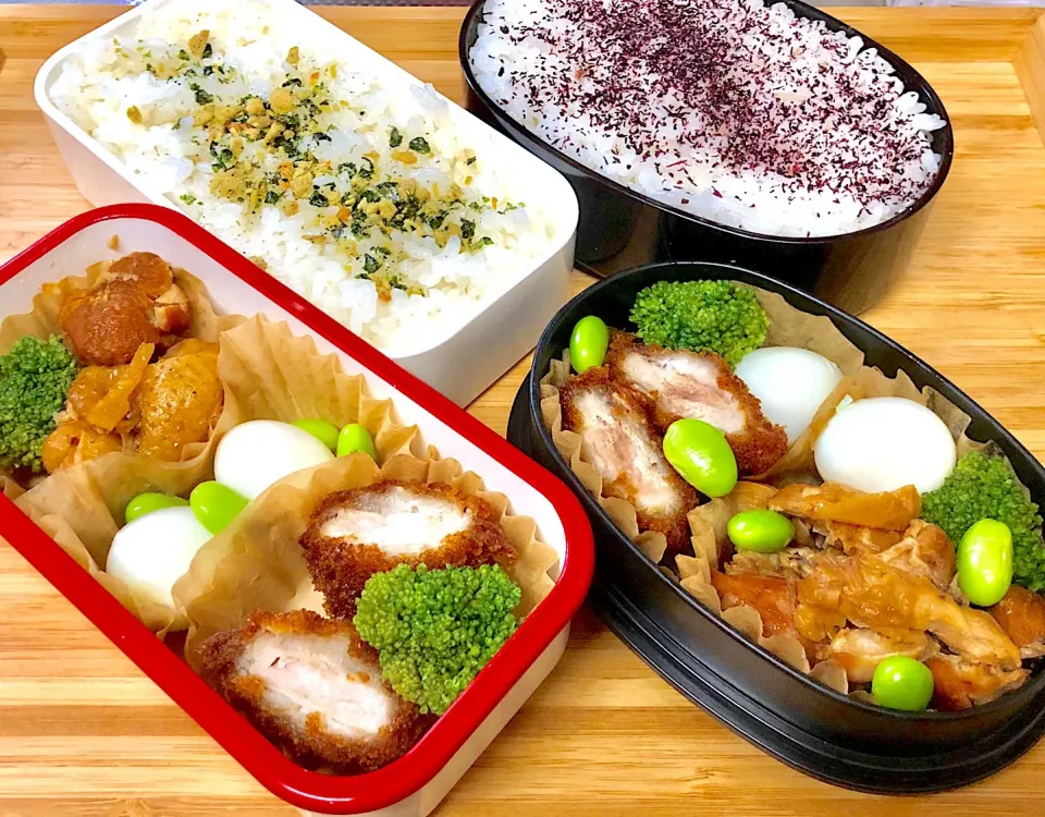 Snapdishの料理写真:高２女子と社会人男子お弁当☆
 #牛乳アレルギー 
 #ナッツアレルギー 
 #お弁当|とんちゃさん