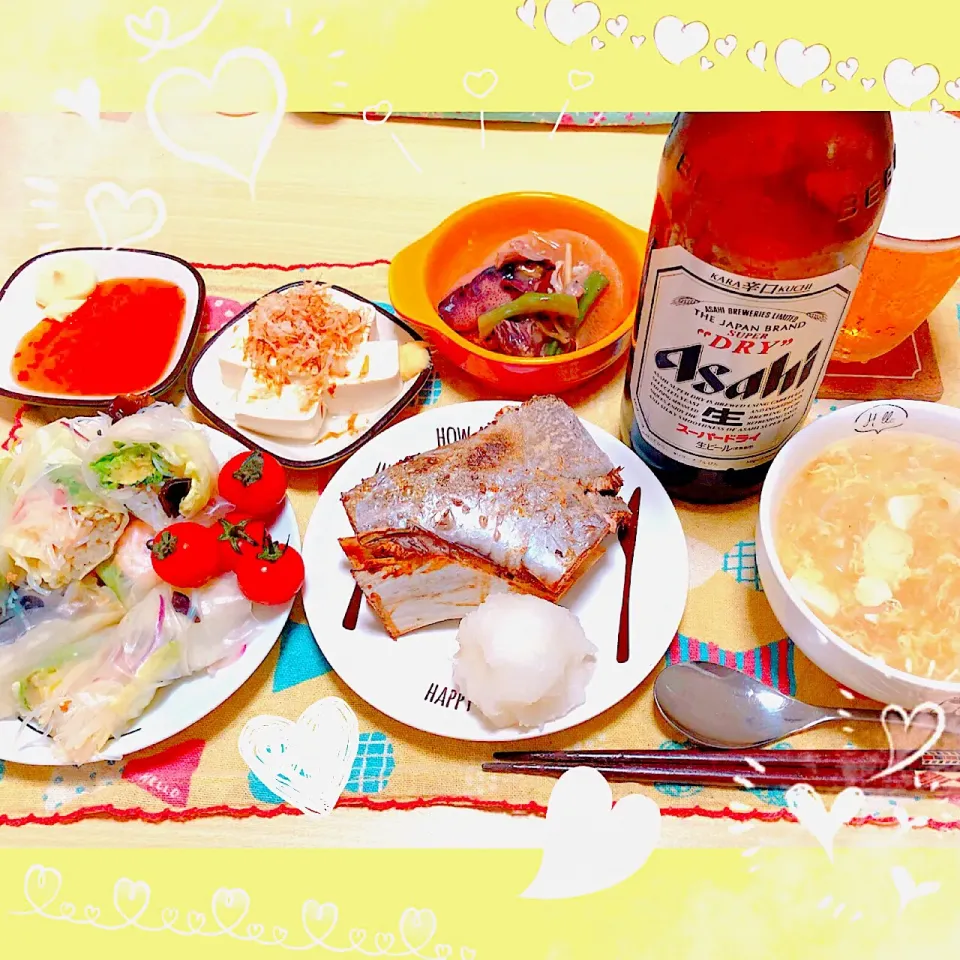 Snapdishの料理写真:５／１６ ｔｈｒ
晩ごはん🍴＊○°|rinaronarさん