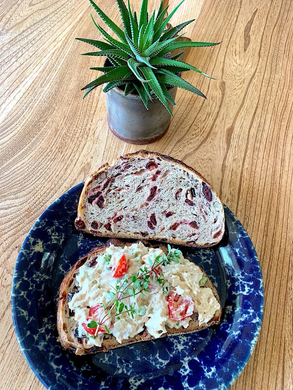 Albacore Tuna herbed toast on cranberry walnut bread #albacoretunatoast #cranberrywalnutbread #tuna|🌺IAnneさん