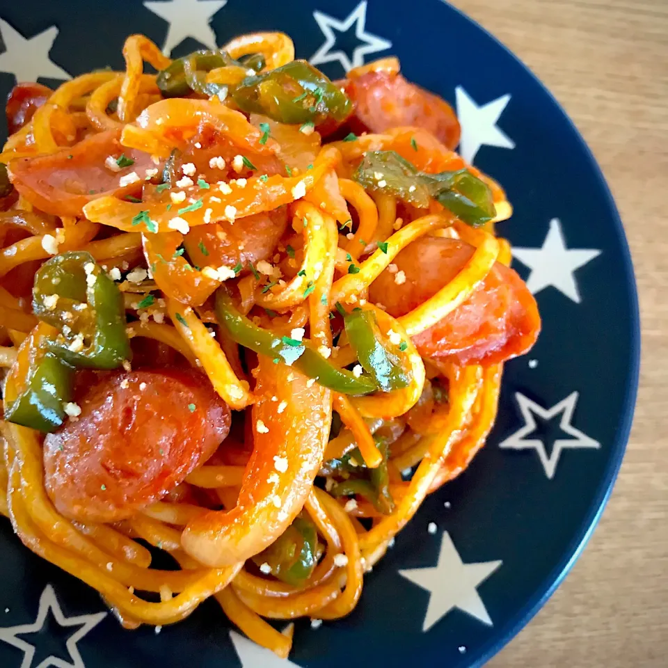 焼きそば麺でナポリタン🍝|ちぃさん