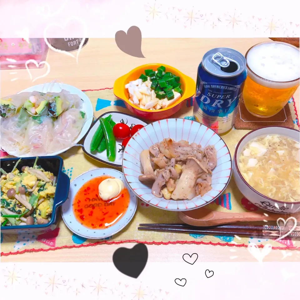 Snapdishの料理写真:５／１７ ｆｒｉ
晩ごはん🍴＊○°|rinaronarさん