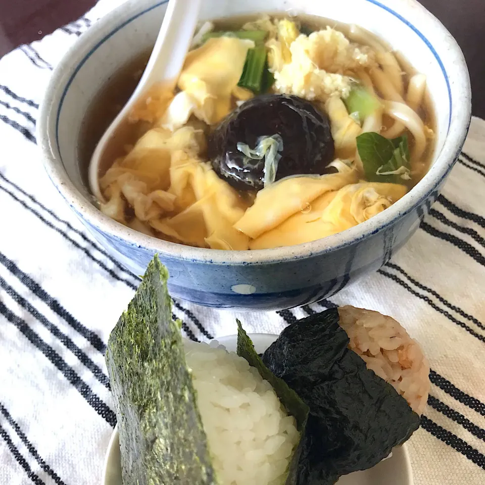 かき玉あんかけうどんとおにぎり|純さん