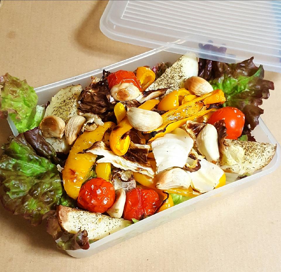 ゴロゴロニンニクと野菜のグリル弁当