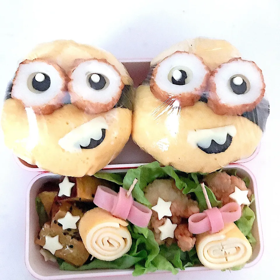 Snapdishの料理写真:ミニオンおにぎり弁当|ｌａｖｅｎｄｅｒｆ❜mさん