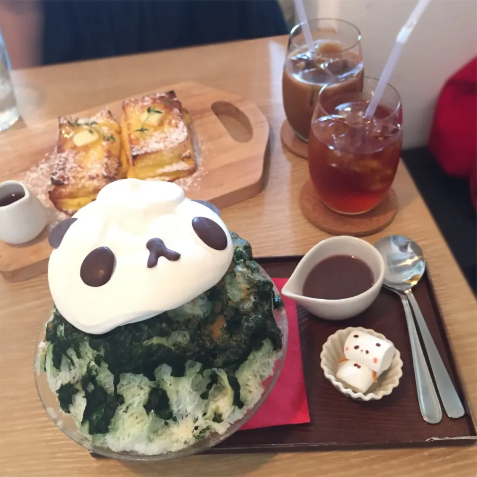 よもぎパンダ🐼💚🍧とろける餅フレンチトースト🥪@湯島 サカノウエカフェ|K.Sさん