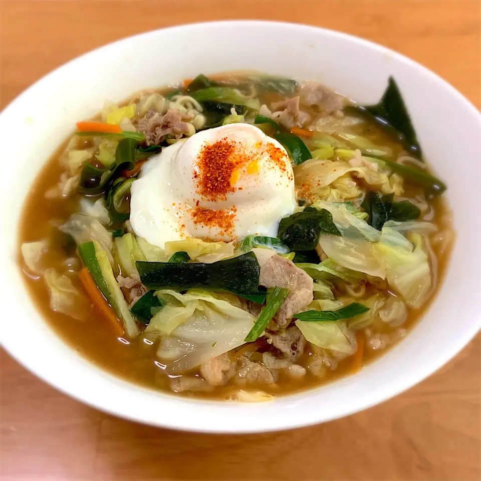 Snapdishの料理写真:ケンジのサッポロ一番味噌ラーメン|ツナコさん