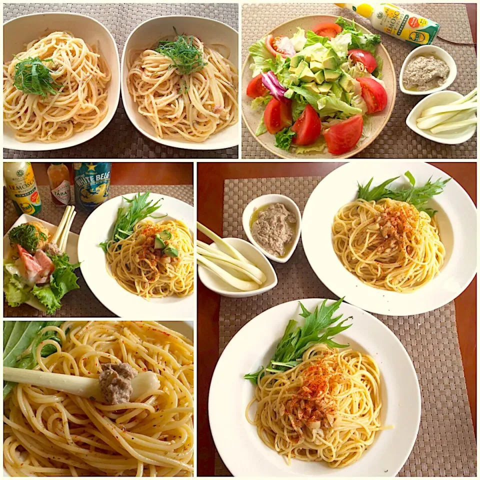 Sunday brunch🍴Insalata Mista🌿ｲﾝｻﾗｰﾀ･ﾐｽﾀ<ﾐｯｸｽｻﾗﾀﾞ>･2 tipi di pasta🍝2種類のﾊﾟｽﾀ|🌈Ami🍻さん