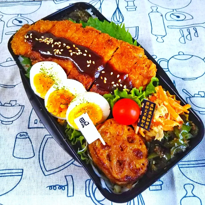 Snapdishの料理写真:とんかつのっけ弁当☆|とももんさん