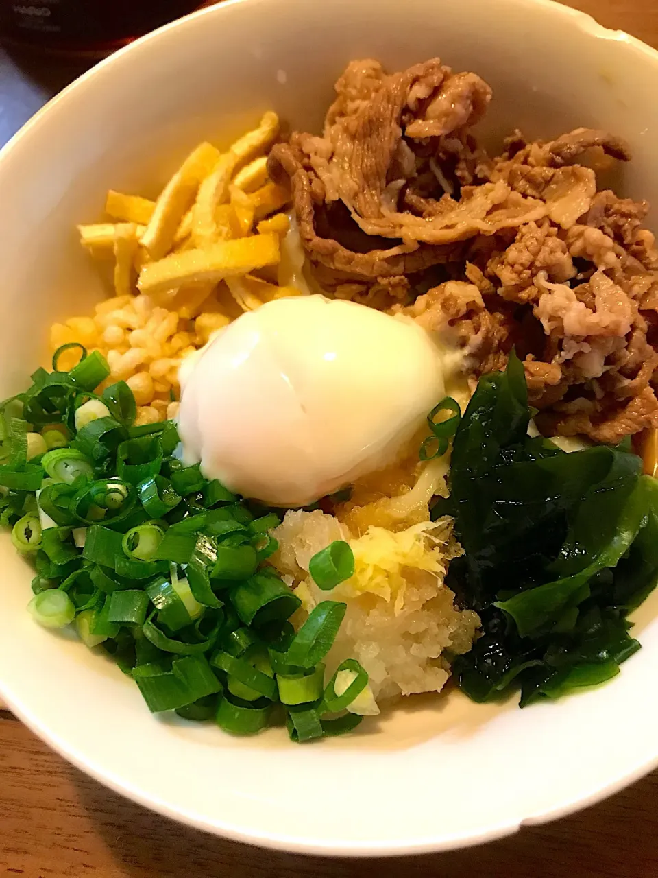 半熟たまごの冷やしぶっかけうどん|maikoさん