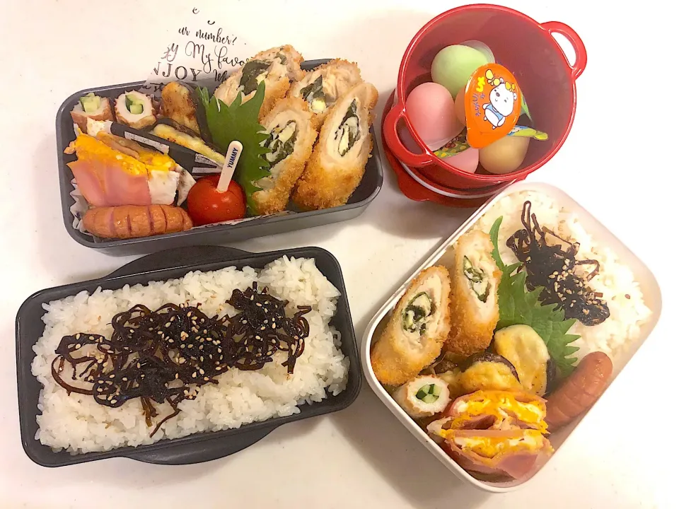 Snapdishの料理写真:旦那弁当＆息子弁当🍱|naaaaaaa♡さん