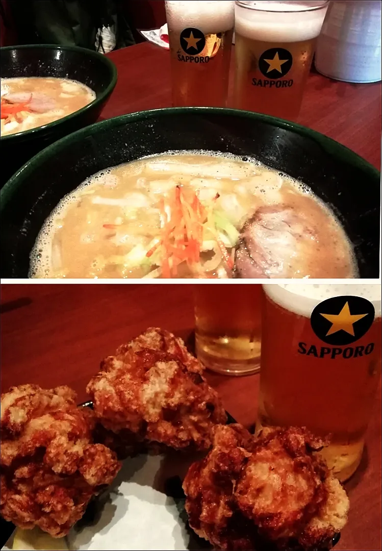 味噌ラーメンとザンギとサッポロビール|ヴェローナのパン屋さんさん