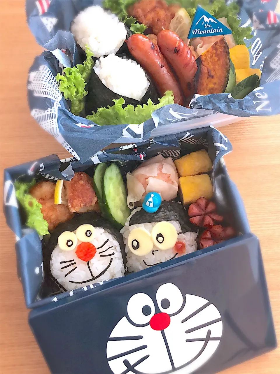 Snapdishの料理写真:ドラちゃん弁当親子遠足編|奥泉いづみさん