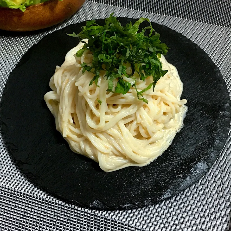 Snapdishの料理写真:ライスパスタde辛子明太子の冷製パスタ|momono1さん