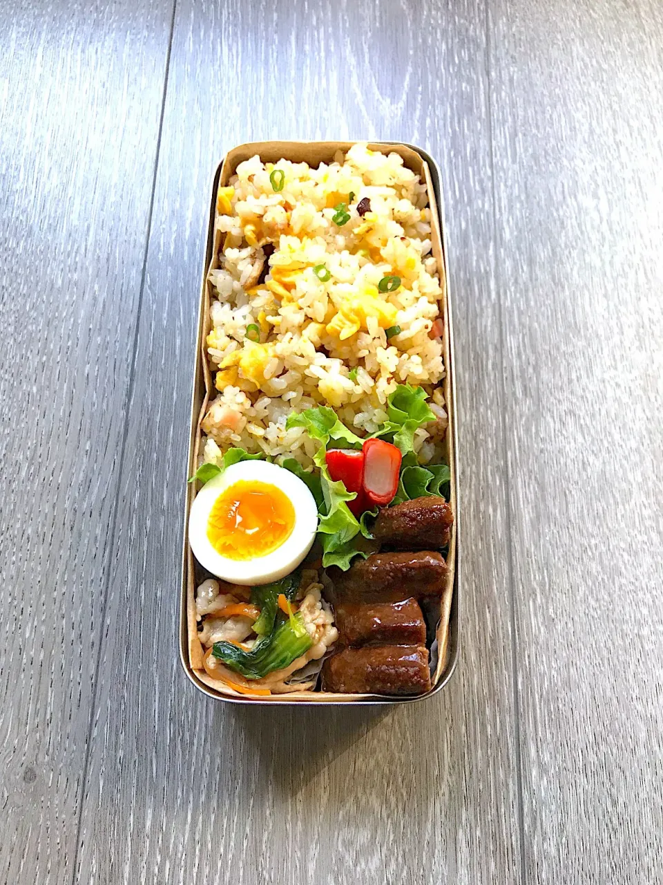 Snapdishの料理写真:#旦那様弁当  #自家製チャーシューのチャーハン弁当|サクサクさん