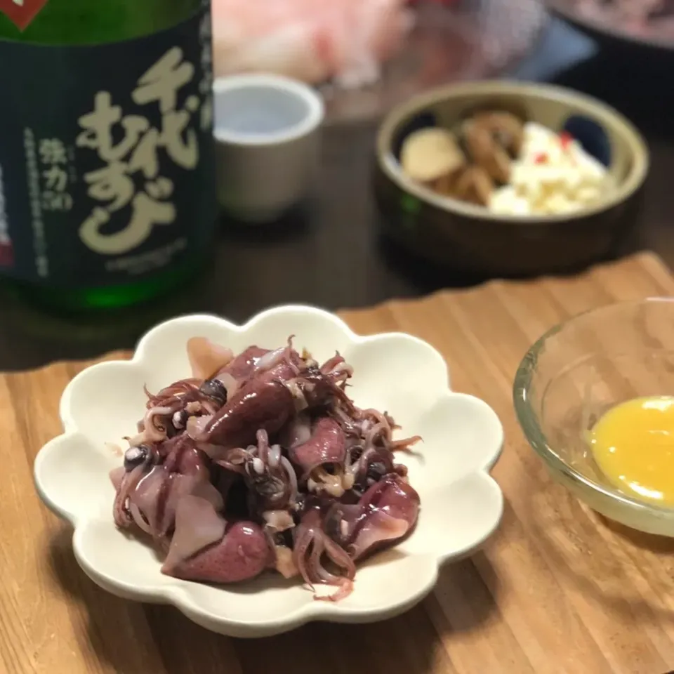 ほたるいかの辛子酢味噌添え♫|ふじこさん