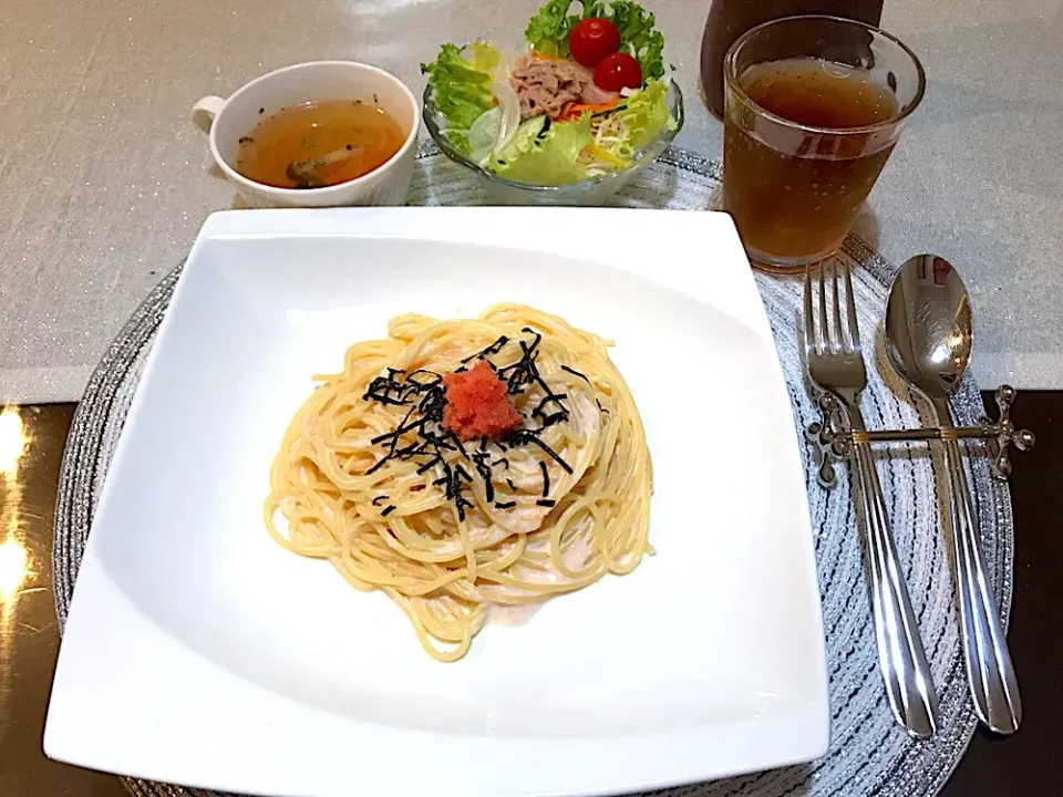 #明太子クリームパスタ|お豆さん