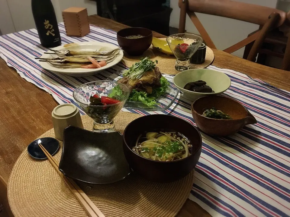 木曜日の晩ごはん #日本酒 #|ちびワビさん