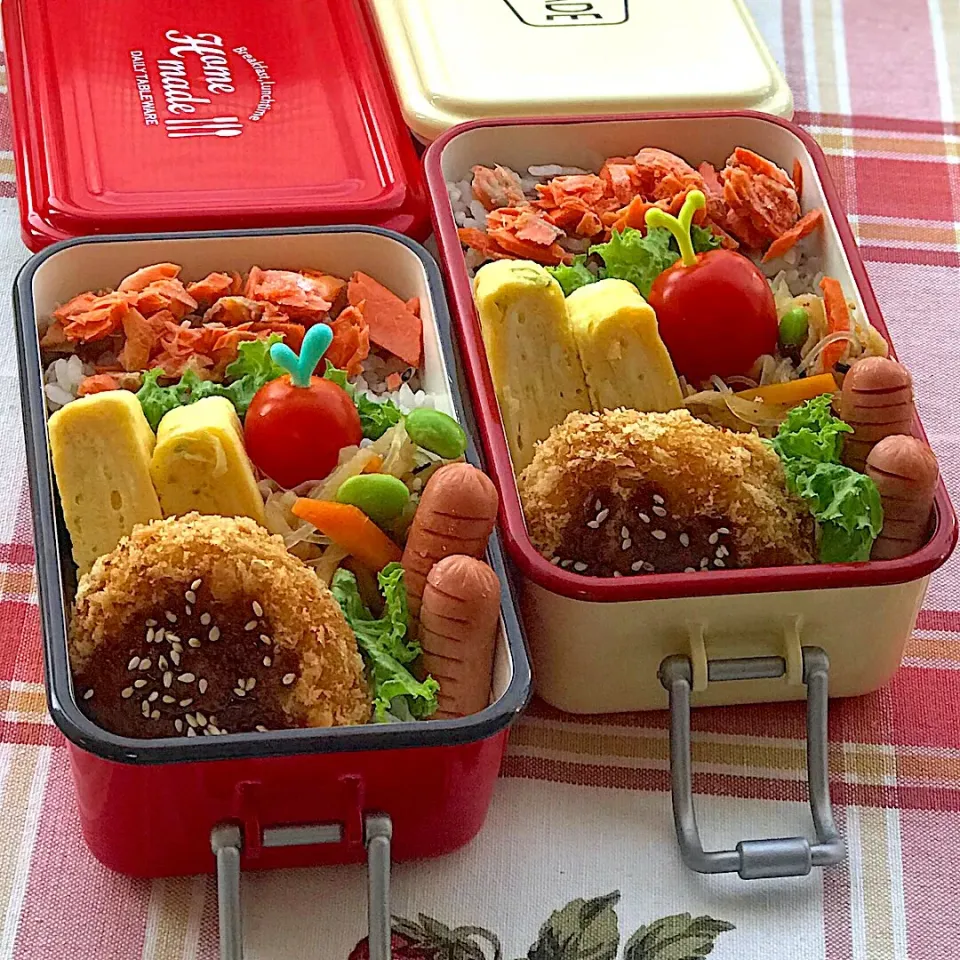 コロッケ&しゃけ弁当🍱。|emi.さん