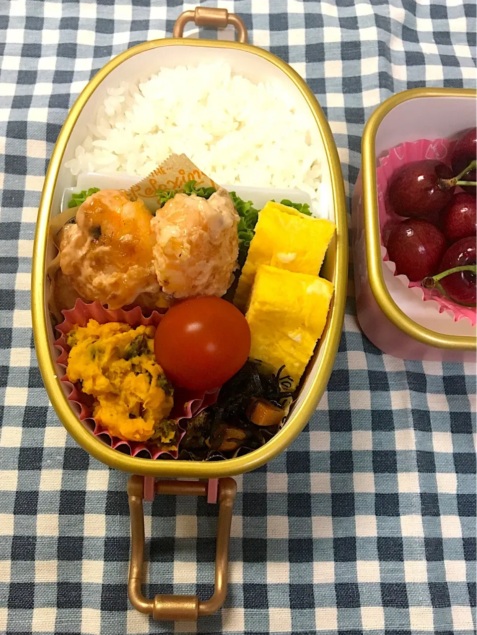 Snapdishの料理写真:中1娘のお弁当|りんご✖️2さん