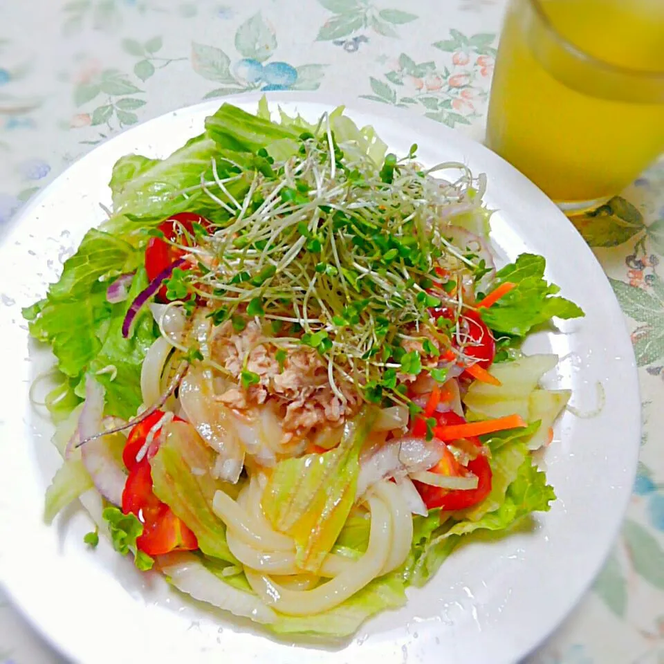 Snapdishの料理写真:スプラウトサラダうどん|うたかた。さん