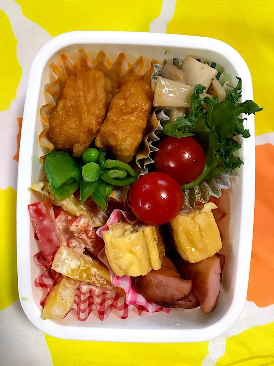 #エリンギのレモン煮#初パプリカ
 #お弁当初心者  #お弁当記録  #お弁当|りっぺさん