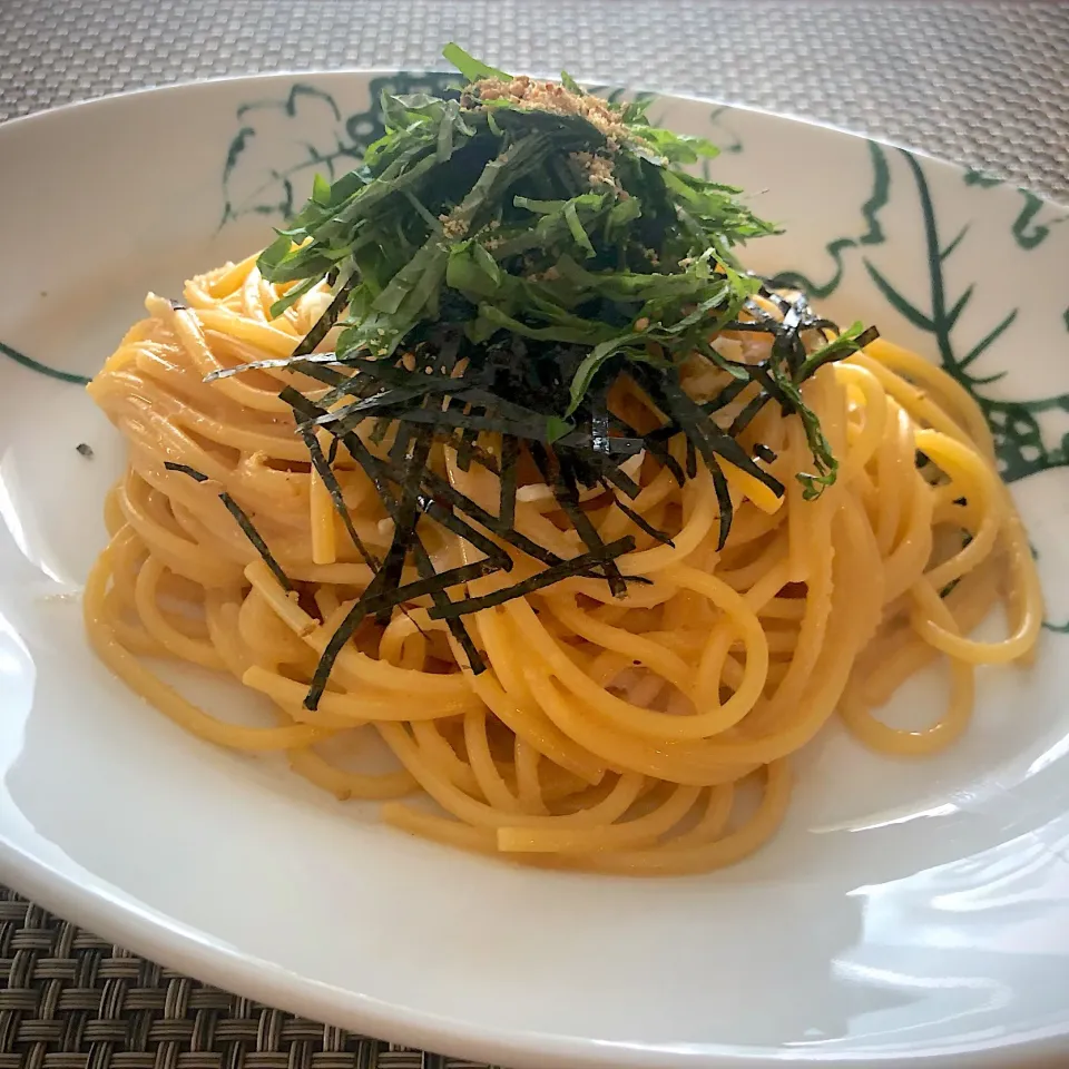 雲丹醤油と明太子のパスタ🍝|saoricocoさん