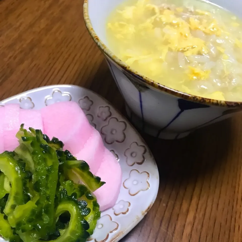 鳥出汁が濃厚な雑炊と美味しいお漬物🍲|HALさん