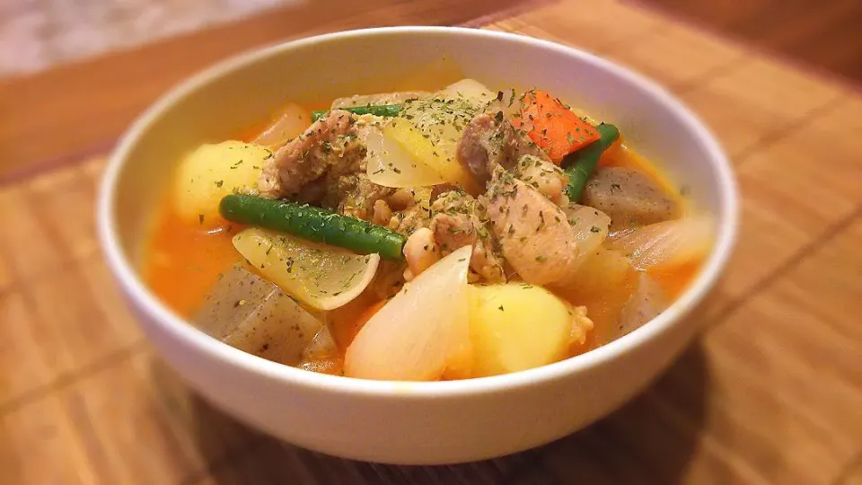 鶏肉のトマト煮～
の晩ごはん✨|kaz(*･ω･)さん