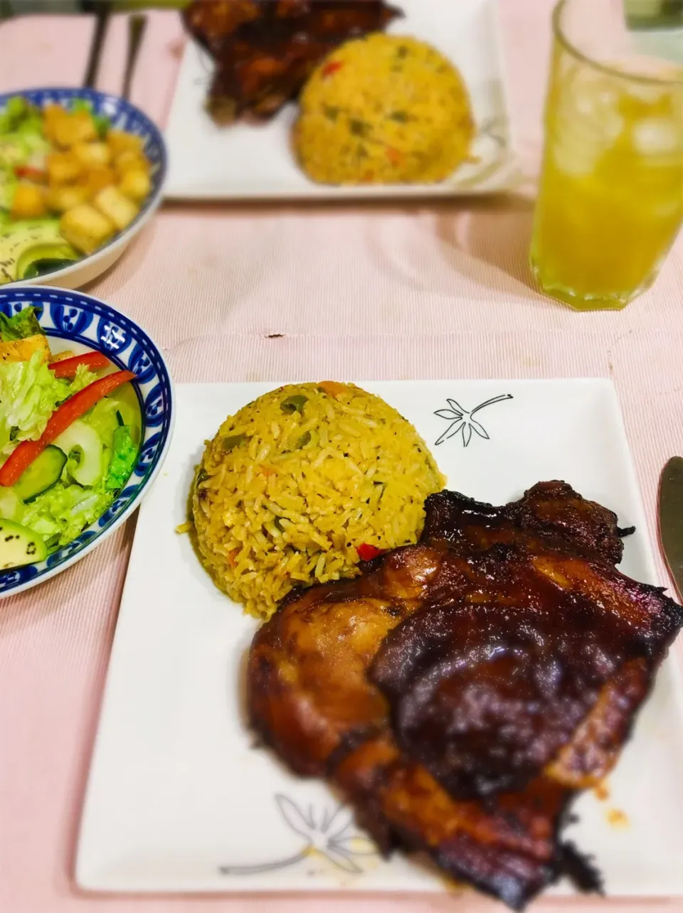 Hawaiian Grilled Huli Huli Chicken and coconut rice|kelly ighiriaroさん