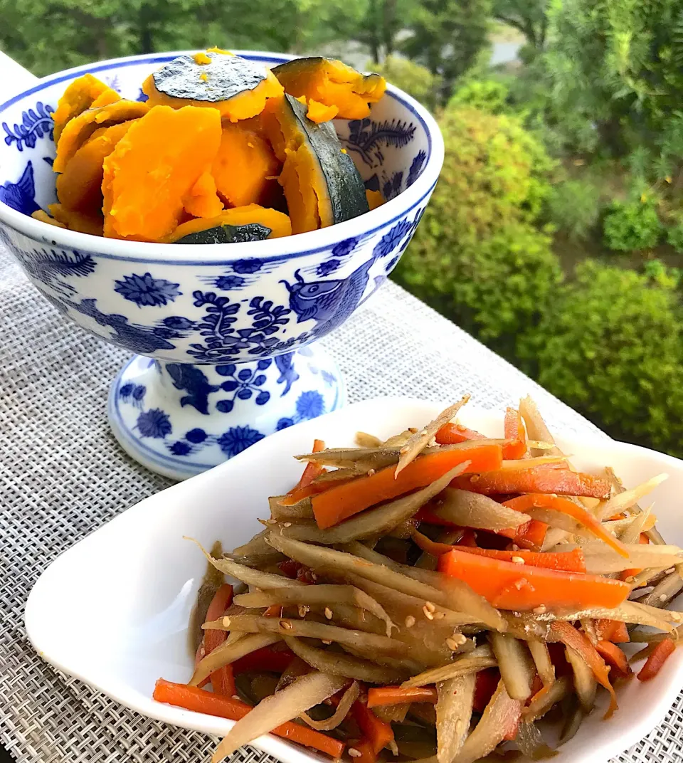 きんぴらごぼうとかぼちゃの煮物|シュトママさん