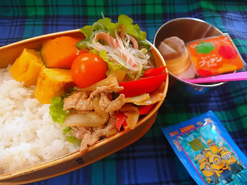 豚肉生姜焼の弁当|クロ母さんさん