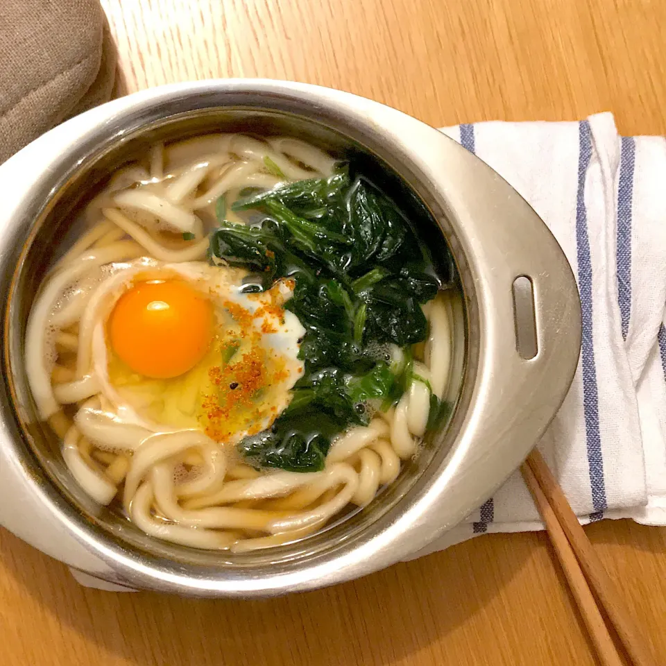 鍋焼きうどん。遅い、晩ごはん。|しゅうとうさんさん