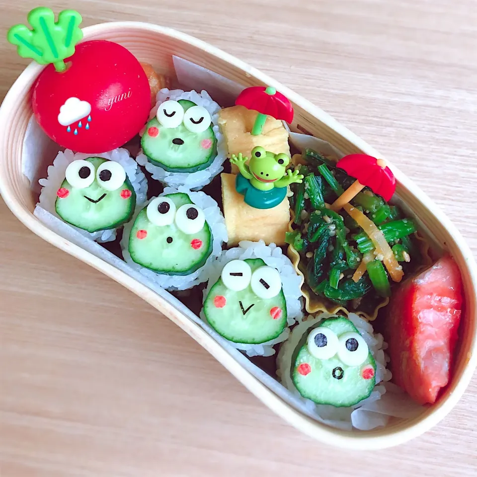 Snapdishの料理写真:🌧けろっぴ弁当🐸|🌸yuni🌸さん