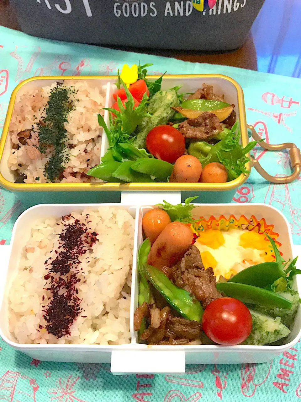 Snapdishの料理写真:2019.5.28 JK＆自分弁当～焼肉炒め🎶|rinrin*mama*さん